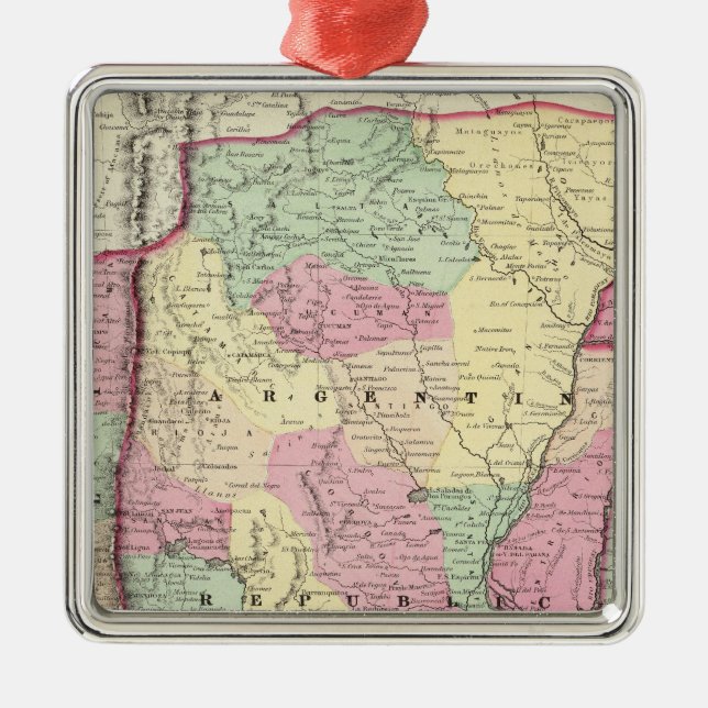 Argentine Republic, Chili, Uruguay & Paraguay Julgransprydnad Metall (Framsidan)