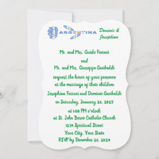 Argentine Rose Flag Personalized Wedding Inbjudningar