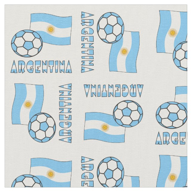 Argentine Soccer Ball och Flagga Tyg (Närbild)