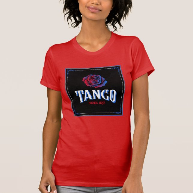 Argentine Tango Buenos Aires Fileteado Porteño T Shirt (Framsida)