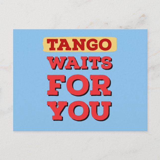 Argentine Tango Waits for You Berömd Tango Lyrics Vykort (Framsida)