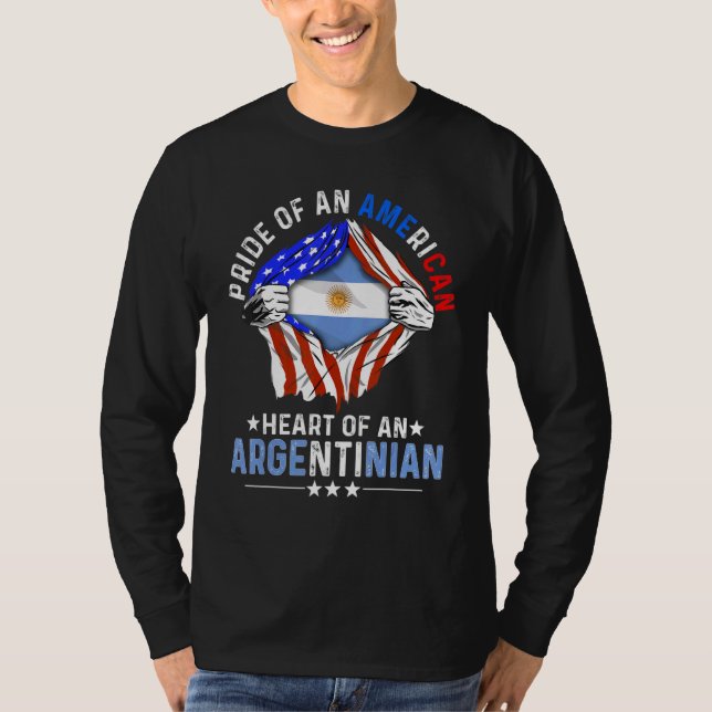 Argentinian American America Pride Foreign Argenti T Shirt (Framsida)