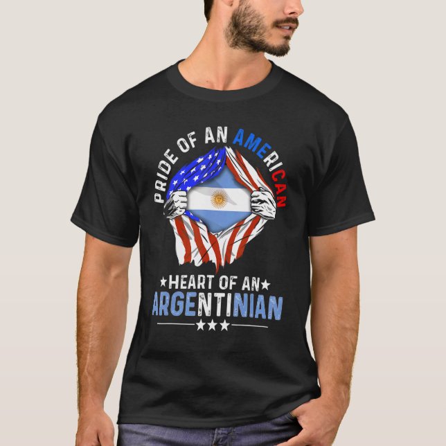 Argentinian American America Pride Foreign Argenti T Shirt (Framsida)