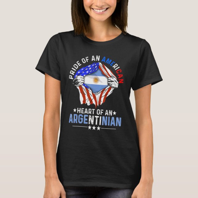 Argentinian American America Pride Foreign Argenti T Shirt (Framsida)