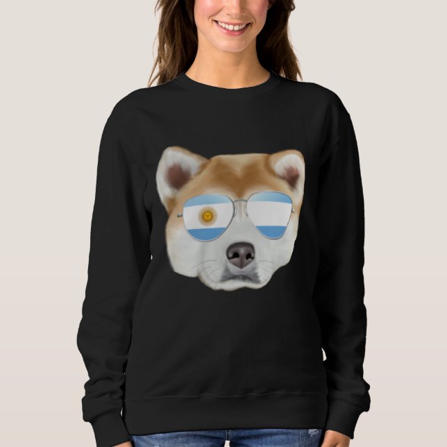 Argentinian Flag Akita Dog Argentina Pocket T Shirt (Framsida)