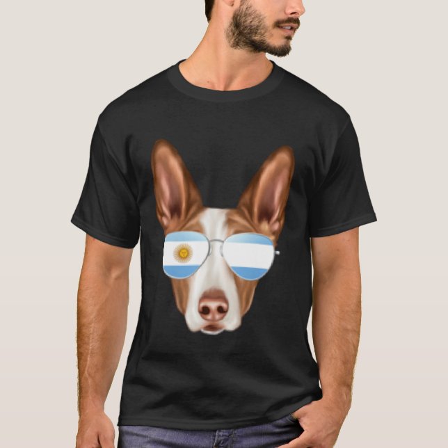 Argentinian Flag Ibizan Hound Dog Argentina Pocket T Shirt (Framsida)