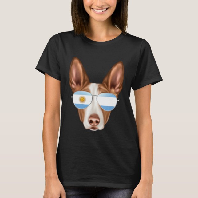 Argentinian Flag Ibizan Hound Dog Argentina Pocket T Shirt (Framsida)