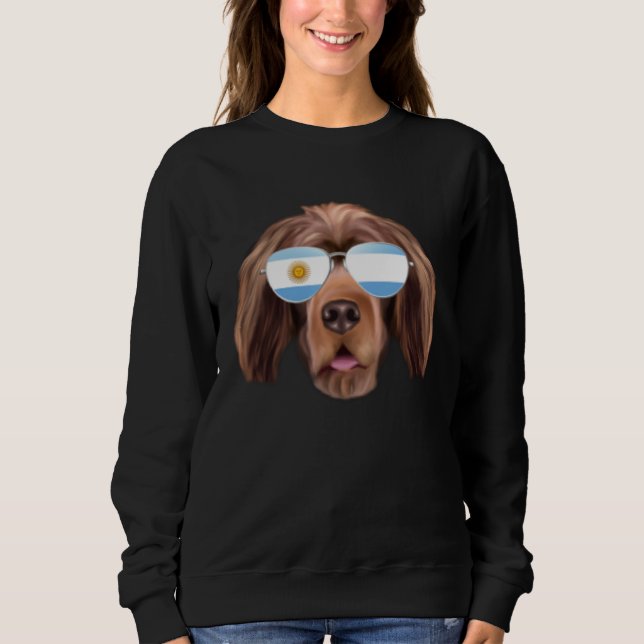 Argentinian Flag Sussex Spaniel Dog Argentina Pock T Shirt (Framsida)