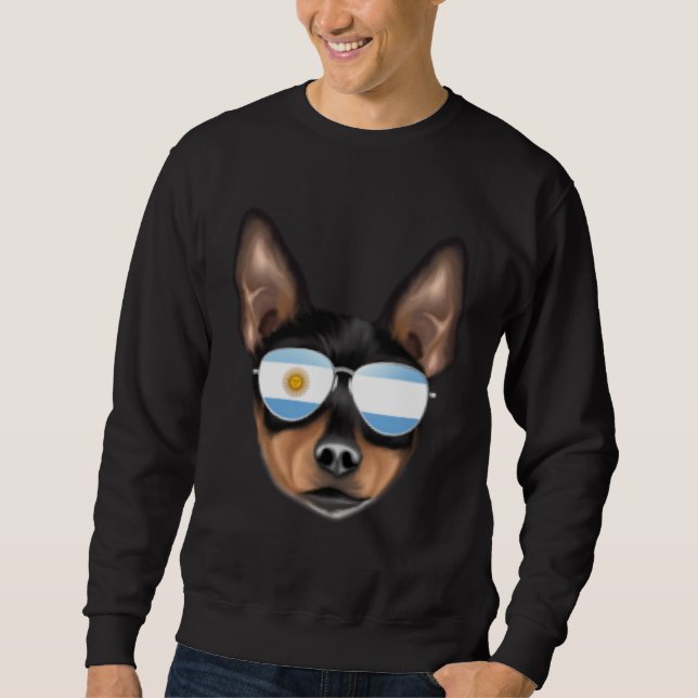 Argentinian Flag Toy Fox Terrier Dog Argentina Poc Lång Ärmad Tröja (Framsida)