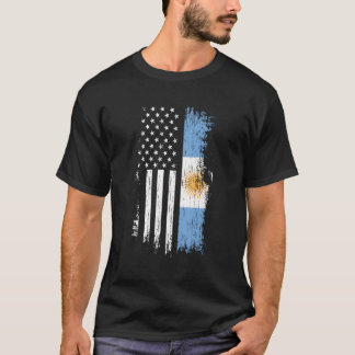Argentinsk amerikansk Flagga T Shirt Argentina Usa