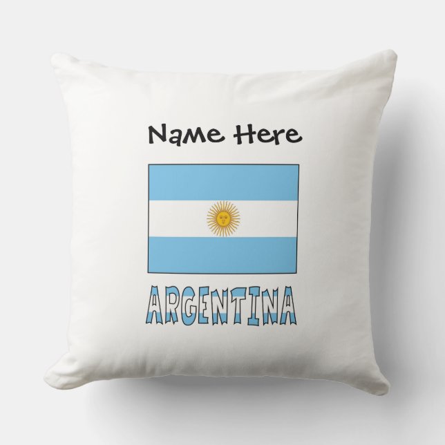 Argentinsk Argentina Flag Anpassad Text  Kudde (Framsida)