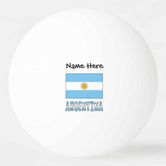 Argentinsk Argentina Flag Anpassad Text  Pingisboll (Framsidan)