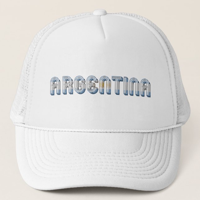 Argentinsk argentinsk Flagga typografi över Färg Truckerkeps (Framsida)