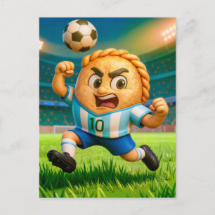 argentinsk empanada-fotbollsspelare som hoppar för vykort