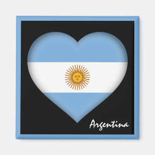 Argentinsk flagga & Heart, Argentina helgdag/sport Magnet