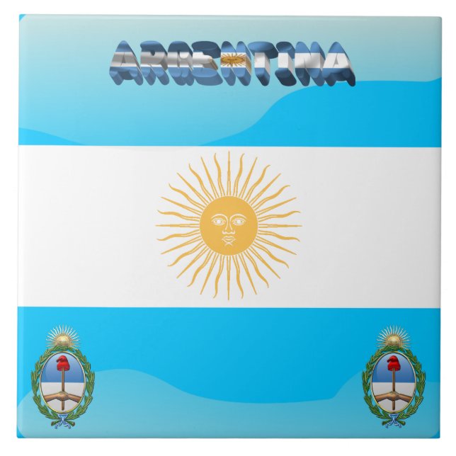 Argentinsk flagga kakelplatta (Framsidan)