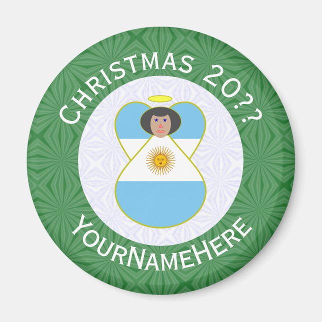 Argentinsk Flagga-Personligen Julgel Magnet (Framsidan)