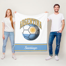 Argentinsk Flagga Soccer Ball | Namn Fleecefilt