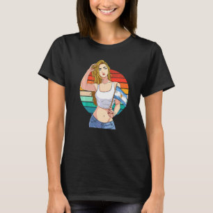 Argentinsk flicka Argentina Flagga Latino Stolthet T Shirt