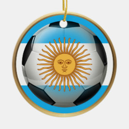 Argentinsk fotbollsbuss julgransprydnad keramik
