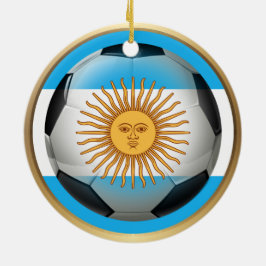 Argentinsk fotbollsbuss julgransprydnad keramik