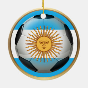 Argentinsk fotbollsbuss julgransprydnad keramik