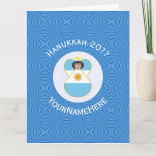Argentinsk Hanukkah Ängelflagga Personlig Kort