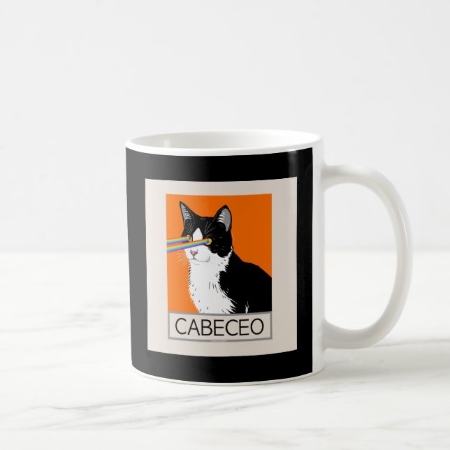 Argentinsk Tango Cabeceo Cat med Laser Ögon Kaffemugg (Höger)