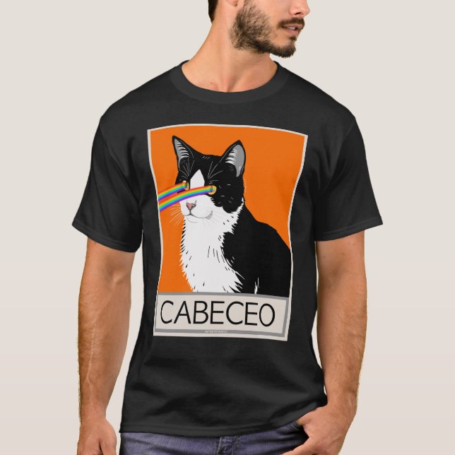 Argentinsk Tango Cabeceo Cat med Laser Ögon T Shirt (Framsida)