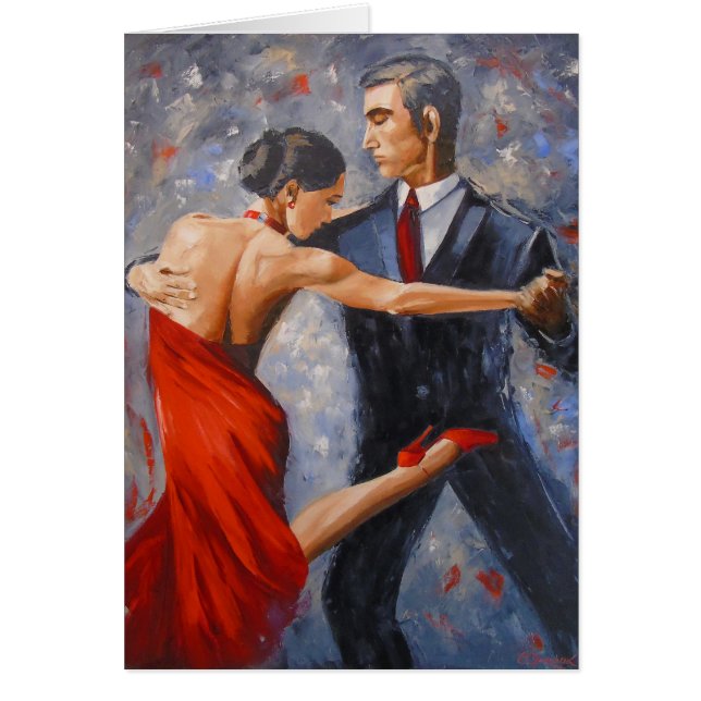 Argentinsk tango hälsningskort (Framsidan)