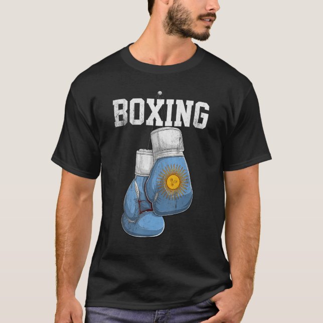 Argentinska boxningshandskar Boxer Boxing Argentin T Shirt (Framsida)
