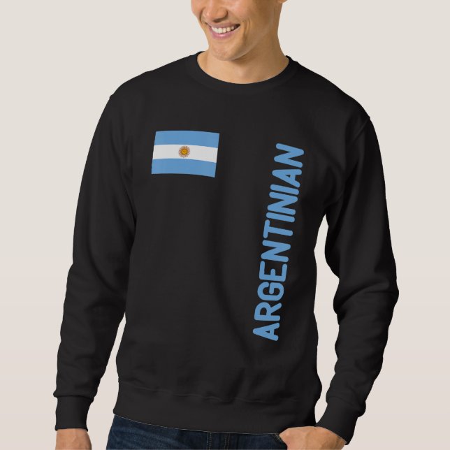 Argentinska Flagga och argentinska rötter Lång Ärmad Tröja (Framsida)