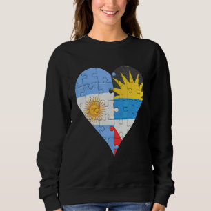 Argentinskt Antiguan & Barbudan Flagga Heart T Shirt