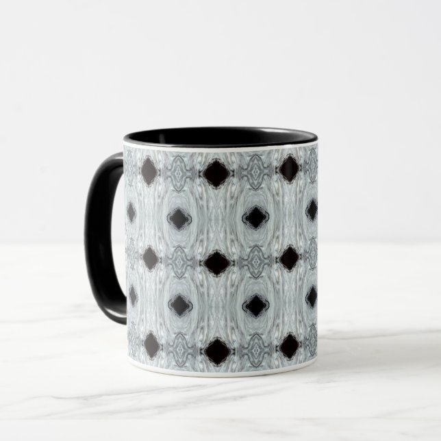 Argentum Abstract Silver Gray Black Fluid Art Mugg (Framsida vänster)