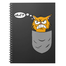 ärgerliche Katze in Brusttasche Anteckningsbok