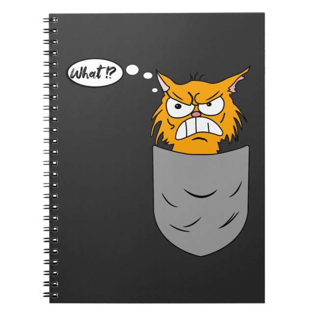 ärgerliche Katze in Brusttasche Anteckningsbok (Framsidan)