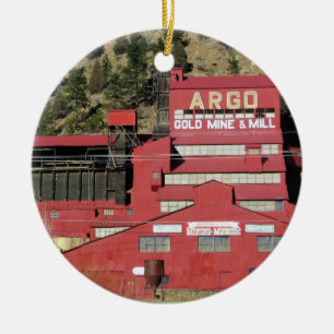 Argo Guld Mine & Mill, Idaho Vår, Colorado Julgransprydnad Keramik