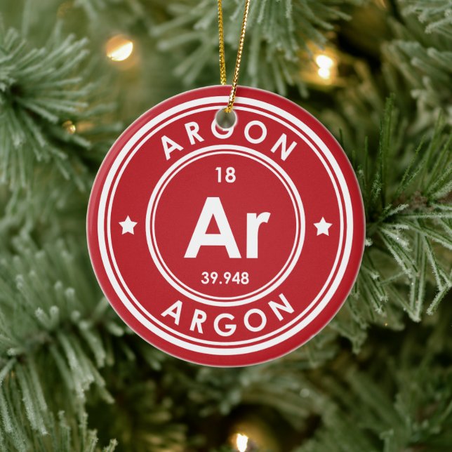 Argon Inslag Red Ceramic Ornament (Träd)