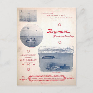 Argonautmars, tidig ubåt, fotograferar vykort