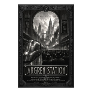 Argren Station Dystopisk stadsbild av Zoltanis Pla Fototryck
