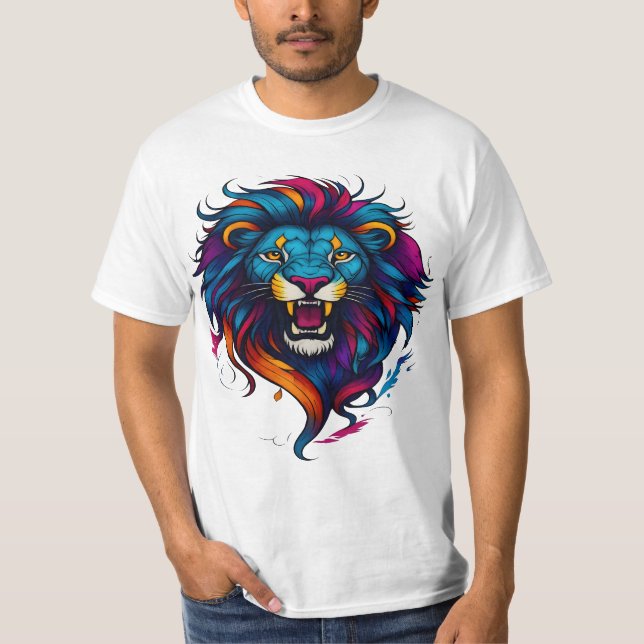 argt lejon ansikte T-Shirt (Framsida)