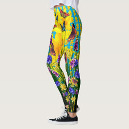 Argun Butterfly Springtime Flowers Leggings