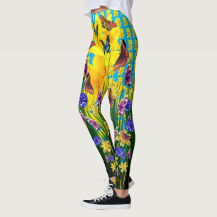 Argun Butterfly Springtime Flowers Leggings