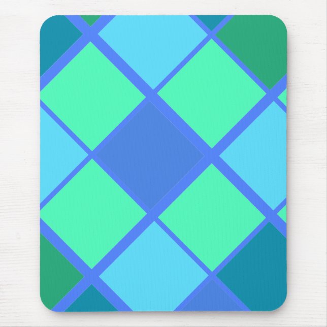 Argyle Blue och Grönt Diamond Mönster Musmatta (Framsidan)