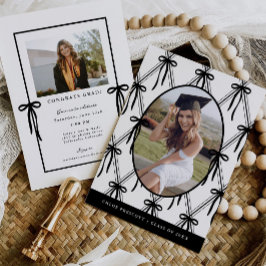 Argyle Bows Graduation Party Invitation Photo Card Inbjudningar