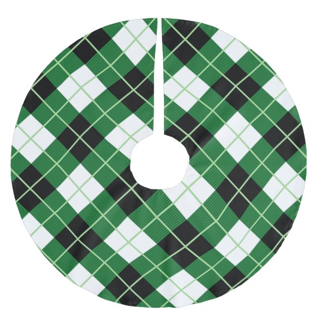 Argyle Diagonal Diamant Julgranmattor Julgransmatta Borstad Polyester (Framsidan)