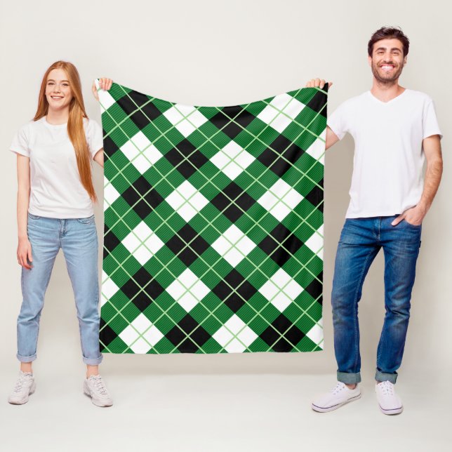 Argyle diagonal diamantrutat fleecefilt (På plats)