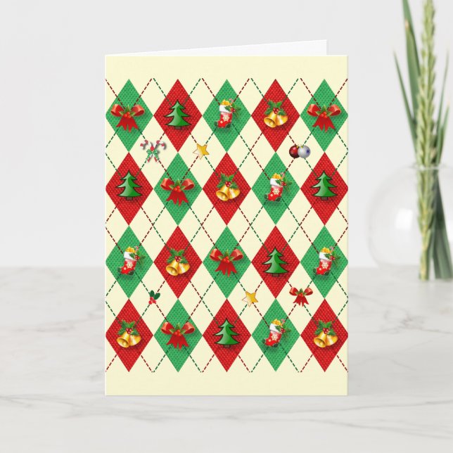 Argyle Diamant Jul Kort (Framsida)