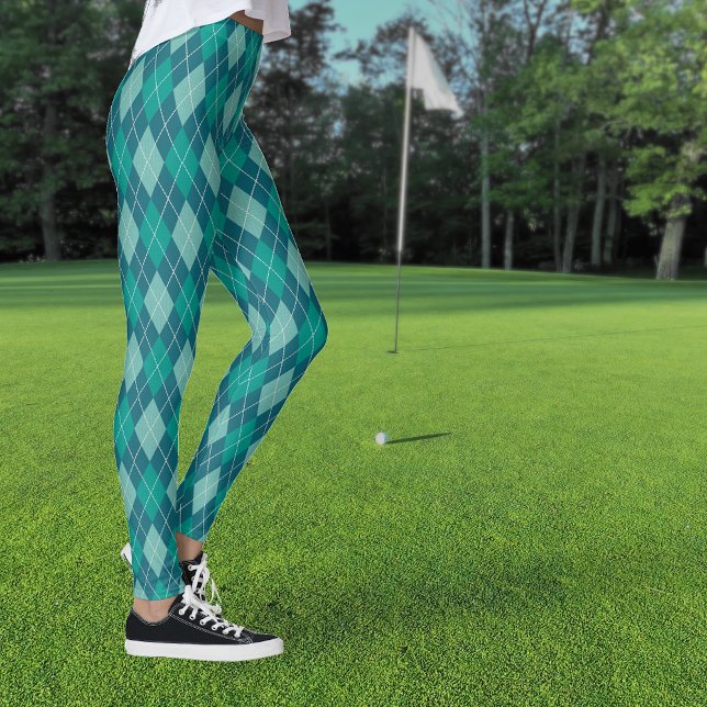 Argyle Diamond Mönster i 3 Shades Teal Leggings (Skapare uppladdad)
