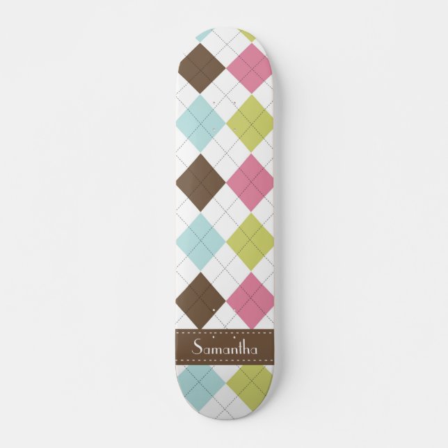 Argyle Diamond Stitch Old school Skateboard Bräda 20,5 Cm (Framsida)